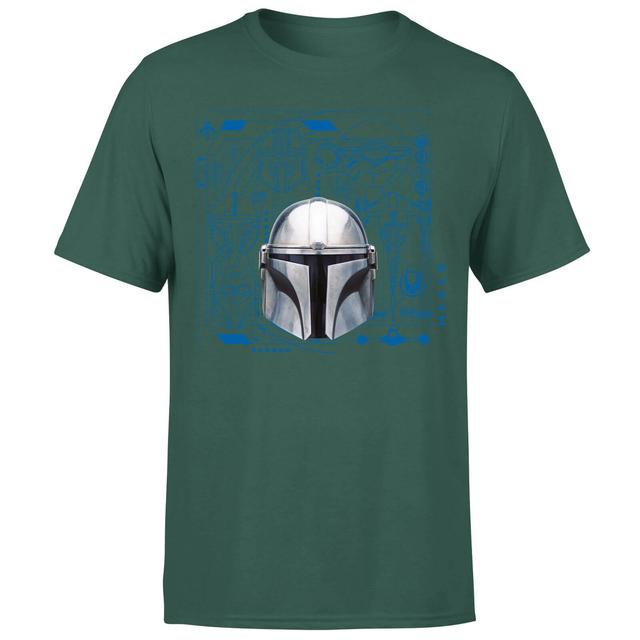 Star Wars The Mandalorian Schematics Men's T-Shirt - Green - XXL on Productcaster.