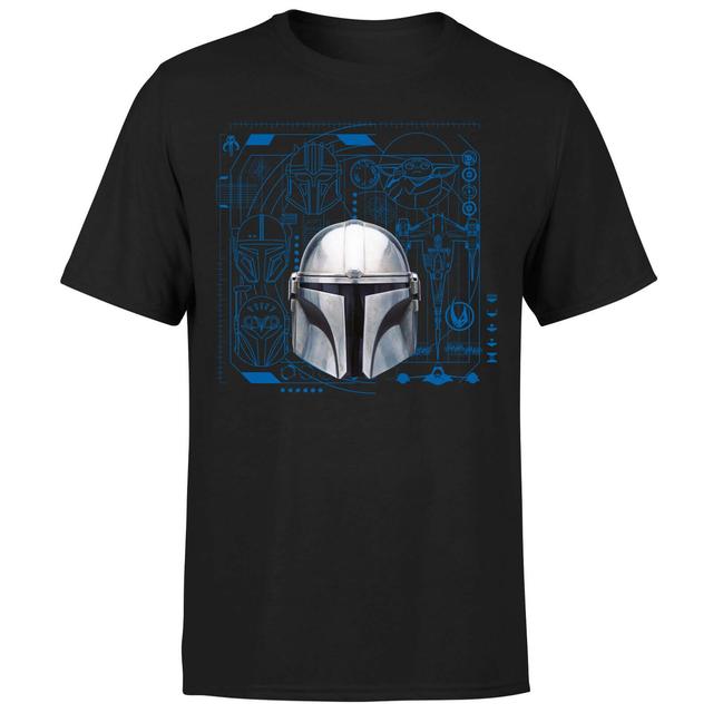 Star Wars The Mandalorian Schematics Men's T-Shirt - Black - XL on Productcaster.