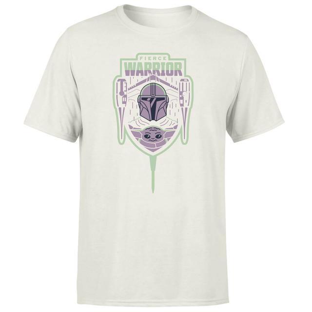 Star Wars The Mandalorian Fierce Warrior Men's T-Shirt - Cream - XS on Productcaster.