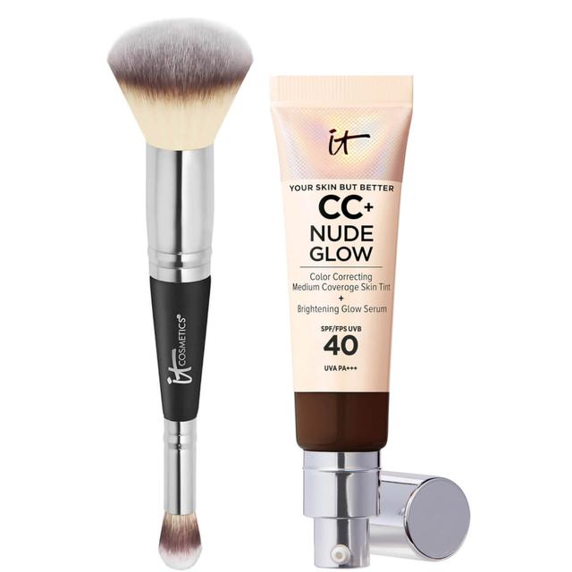 IT Cosmetics CC+ Nude Glow and #7 Foundation Brush 32ml (Various Shades) - Deep Mocha on Productcaster.