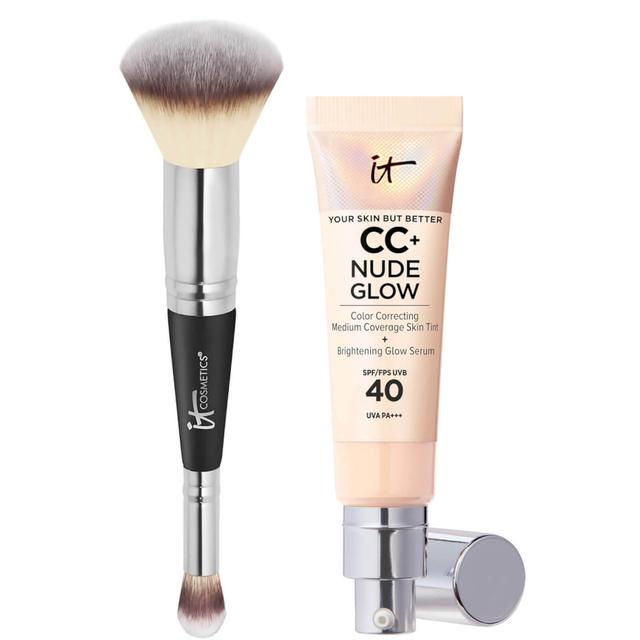 IT Cosmetics CC+ Nude Glow and #7 Foundation Brush 32ml (Various Shades) - Fair Light on Productcaster.