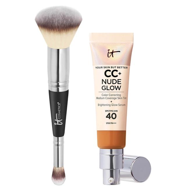 IT Cosmetics CC+ Nude Glow and #7 Foundation Brush 32ml (Various Shades) - Tan Rich on Productcaster.