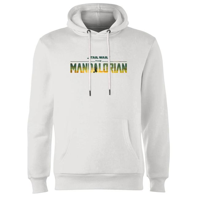 Star Wars The Mandalorian Sunset Logo Hoodie - White - S on Productcaster.