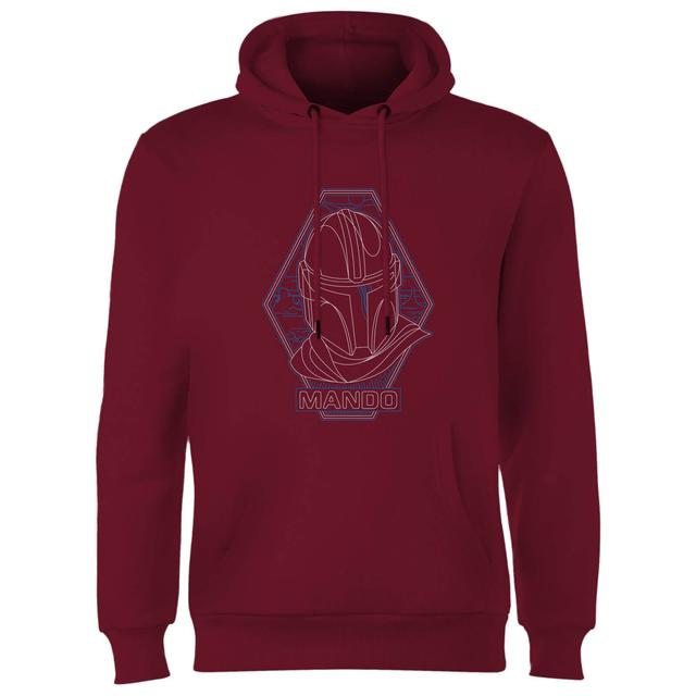 Star Wars The Mandalorian Mando Line Art Badge Hoodie - Burgundy - S on Productcaster.