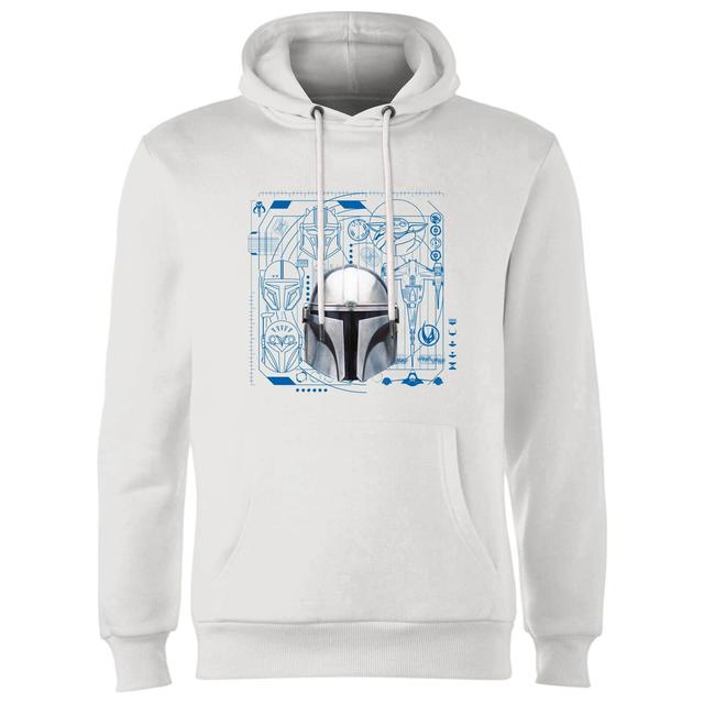 Star Wars The Mandalorian Schematics Hoodie - White - L on Productcaster.