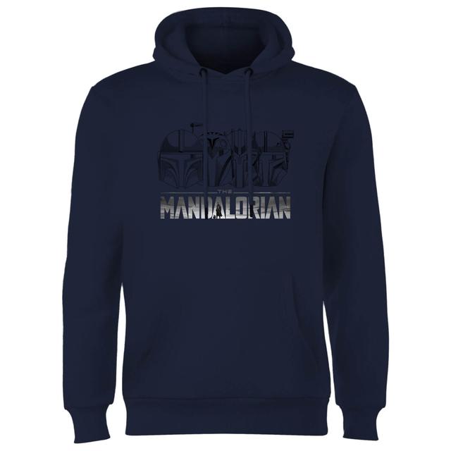 Star Wars The Mandalorian Helmets Line Art - Light Base Hoodie - Navy - XL on Productcaster.