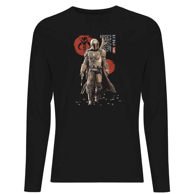 Star Wars The Mandalorian Mando'a Script Men's Long Sleeve T-Shirt - Black - S on Productcaster.