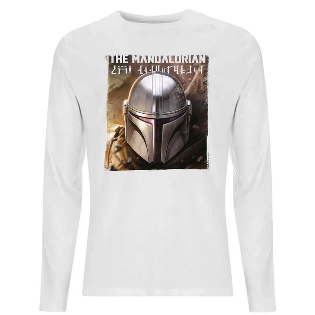 Star Wars The Mandalorian Focus Men's Long Sleeve T-Shirt - White - XXL on Productcaster.