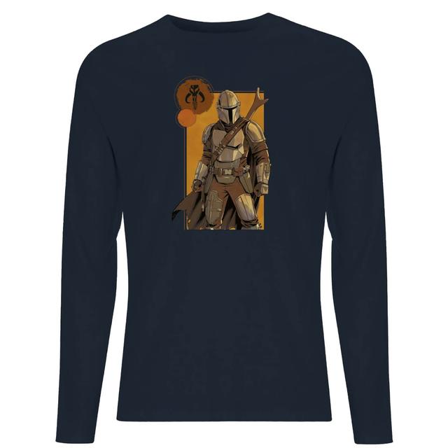 Star Wars The Mandalorian Composition Men's Long Sleeve T-Shirt - Navy - L on Productcaster.