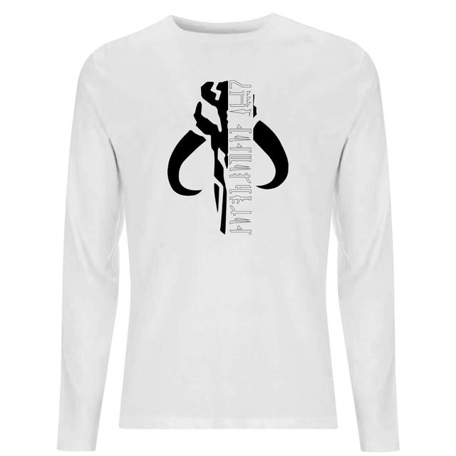 Star Wars The Mandalorian Mando Badge Men's Long Sleeve T-Shirt - White - XS on Productcaster.