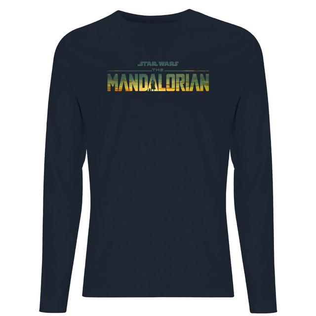 Star Wars The Mandalorian Sunset Logo Men's Long Sleeve T-Shirt - Navy - XL on Productcaster.