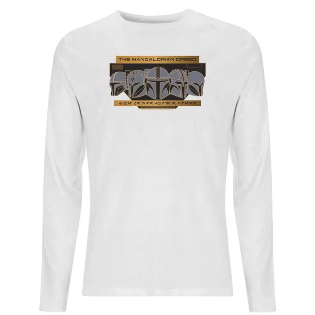 Star Wars The Mandalorian Creed Men's Long Sleeve T-Shirt - White - M on Productcaster.