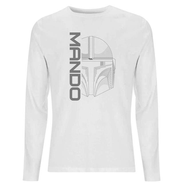 Star Wars The Mandalorian Mando Men's Long Sleeve T-Shirt - White - S on Productcaster.