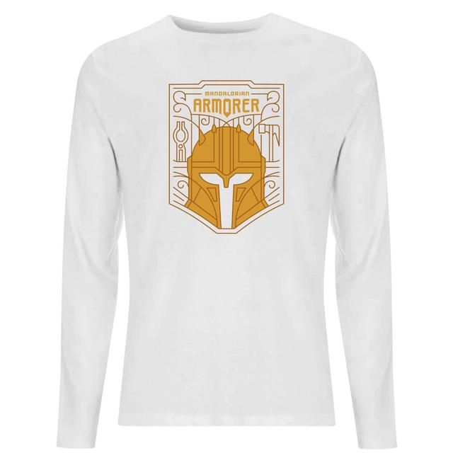 Star Wars The Mandalorian The Armorer Badge Men's Long Sleeve T-Shirt - White - S on Productcaster.