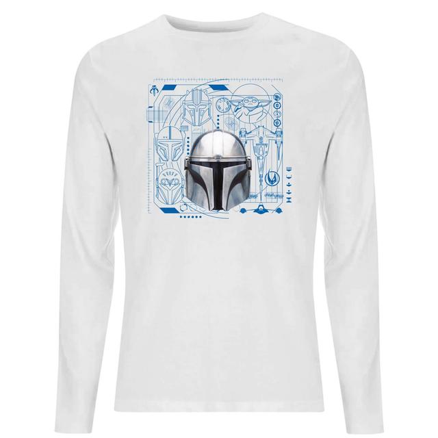 Star Wars The Mandalorian Schematics Men's Long Sleeve T-Shirt - White - M on Productcaster.