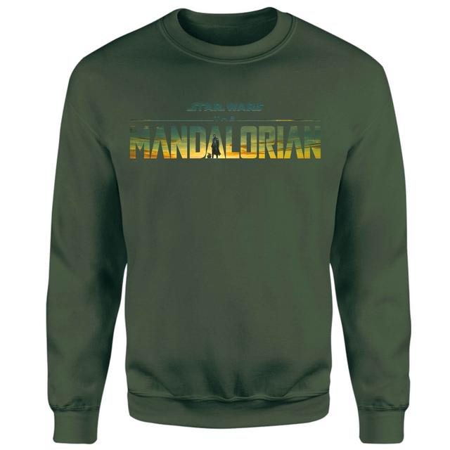 Star Wars The Mandalorian Sunset Logo Sweatshirt - Green - M on Productcaster.