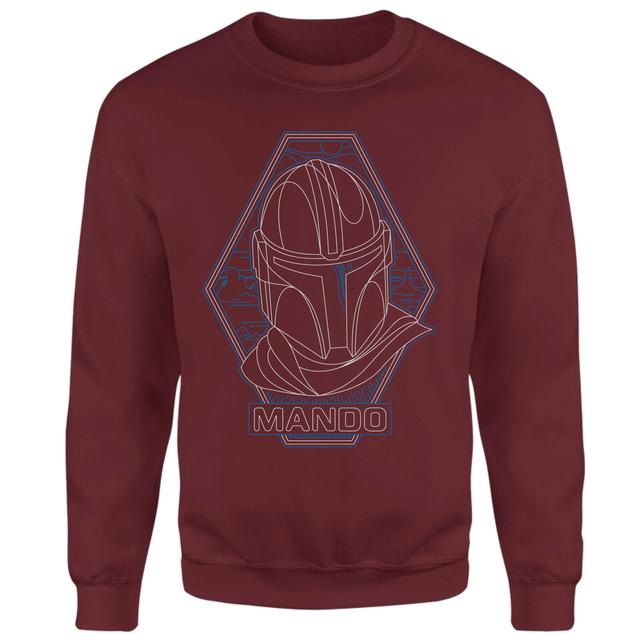 Star Wars The Mandalorian Mando Line Art Badge Sweatshirt - Burgundy - L on Productcaster.