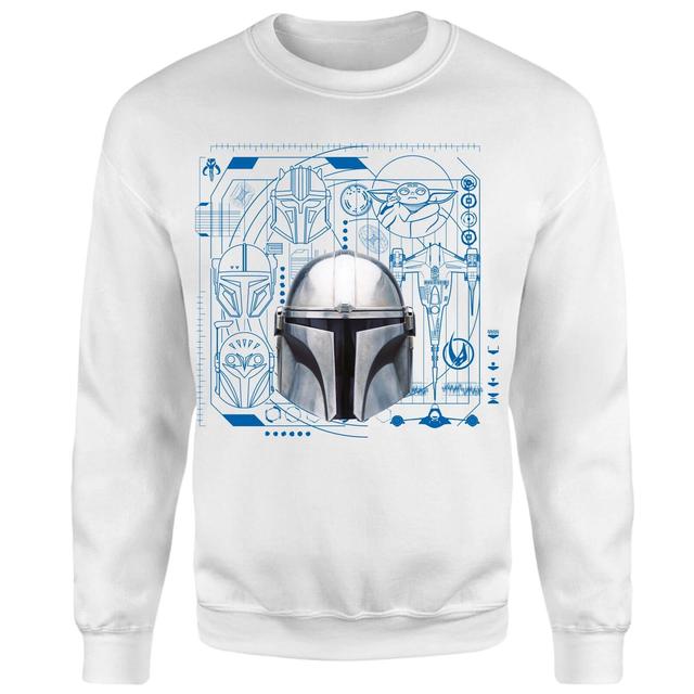 Star Wars The Mandalorian Schematics Sweatshirt - White - XXL on Productcaster.