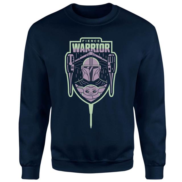 Star Wars The Mandalorian Fierce Warrior Sweatshirt - Navy - S on Productcaster.