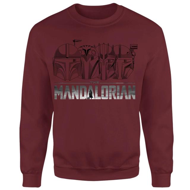 Star Wars The Mandalorian Helmets Line Art - Light Base Sweatshirt - Burgundy - S on Productcaster.