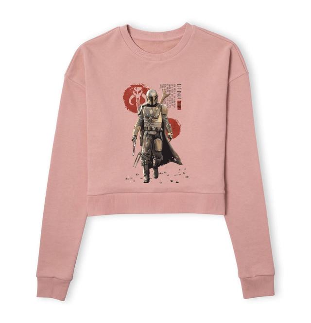 Star Wars The Mandalorian Mando'a Script Women's Cropped Sweatshirt - Dusty Pink - S on Productcaster.