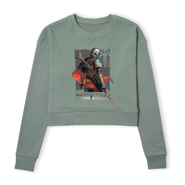 Star Wars The Mandalorian Colour Edit Women's Cropped Sweatshirt - Khaki - S on Productcaster.