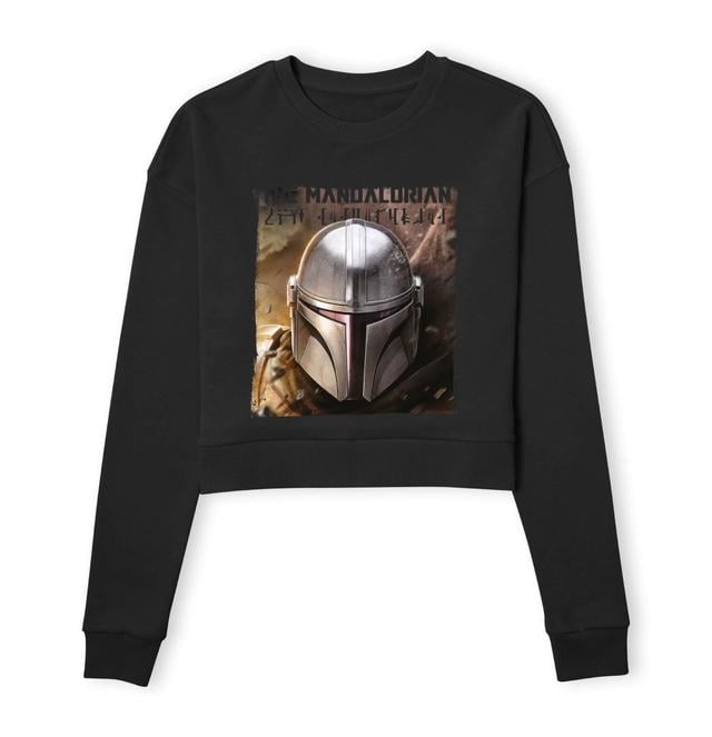 Star Wars The Mandalorian Focus Women's Cropped Sweatshirt - Black - XXL on Productcaster.