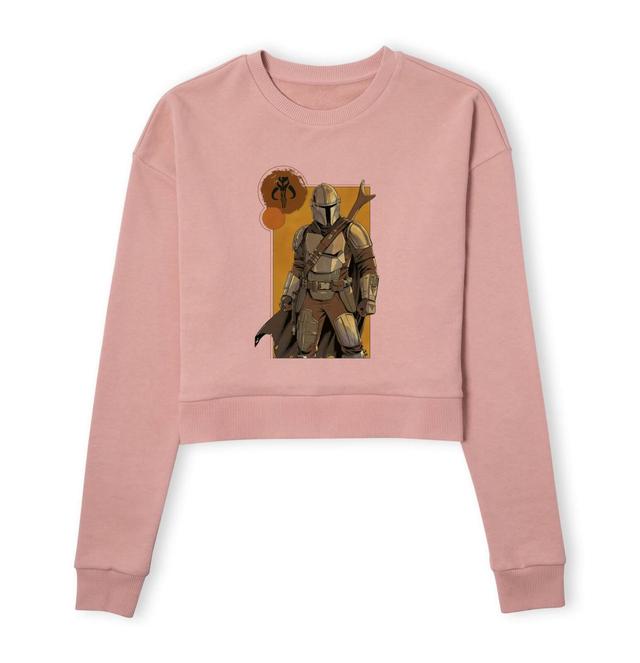 Star Wars The Mandalorian Composition Women's Cropped Sweatshirt - Dusty Pink - XL on Productcaster.