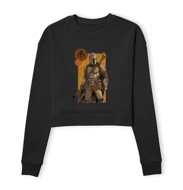 Star Wars The Mandalorian Composition Women's Cropped Sweatshirt - Black - XXL on Productcaster.