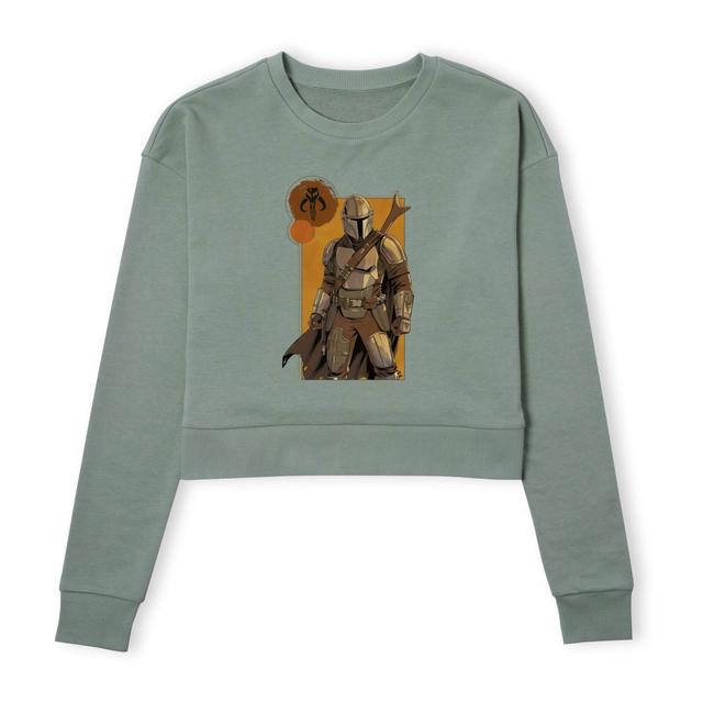 Star Wars The Mandalorian Composition Women's Cropped Sweatshirt - Khaki - XL on Productcaster.