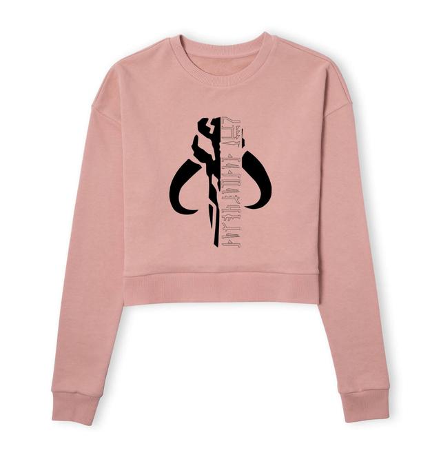 Star Wars The Mandalorian Mando Badge Women's Cropped Sweatshirt - Dusty Pink - XS on Productcaster.