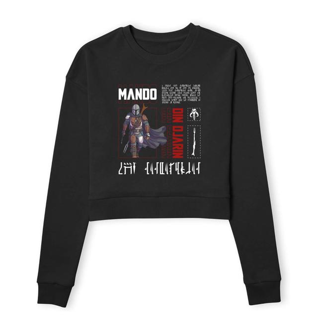 Star Wars The Mandalorian Biography Women's Cropped Sweatshirt - Black - S on Productcaster.