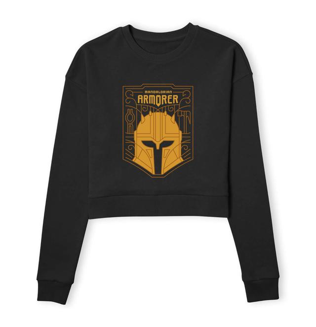 Star Wars The Mandalorian The Armorer Badge Women's Cropped Sweatshirt - Black - XL on Productcaster.