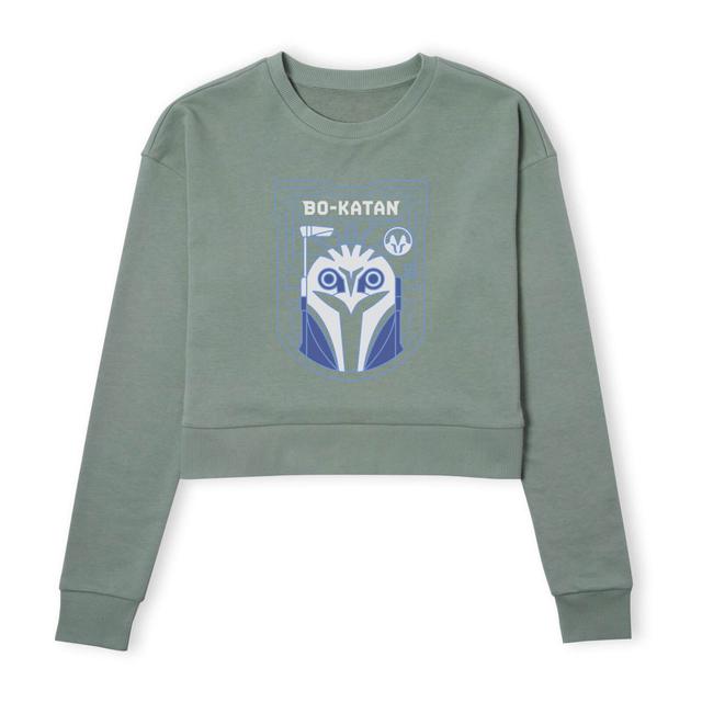 Star Wars The Mandalorian Bo-Katan Badge Women's Cropped Sweatshirt - Khaki - L on Productcaster.