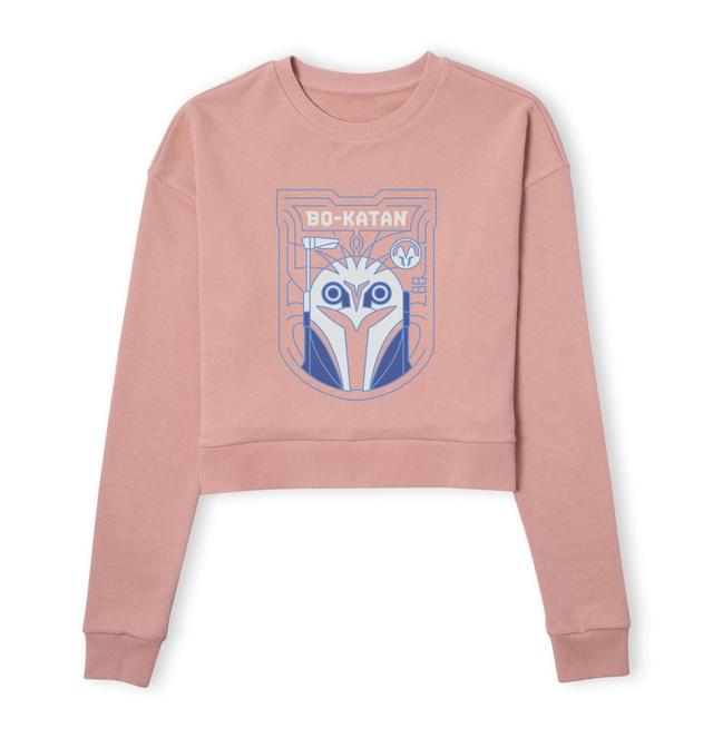 Star Wars The Mandalorian Bo-Katan Badge Women's Cropped Sweatshirt - Dusty Pink - L on Productcaster.