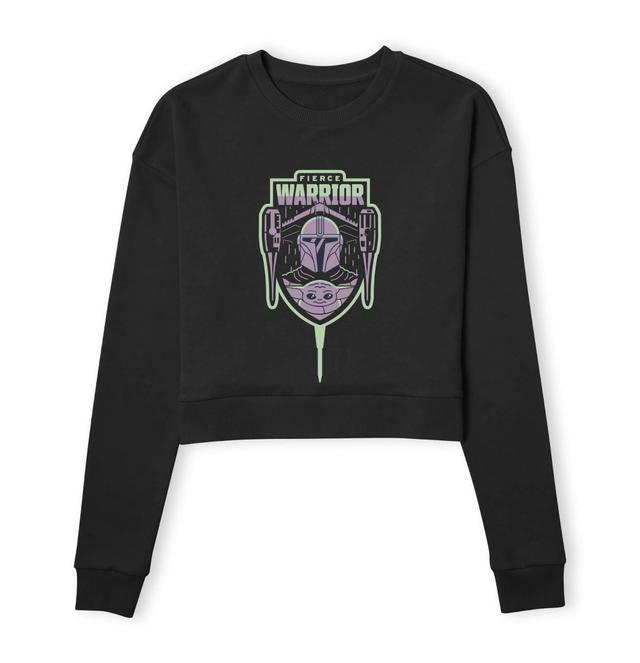 Star Wars The Mandalorian Fierce Warrior Women's Cropped Sweatshirt - Black - XXL on Productcaster.