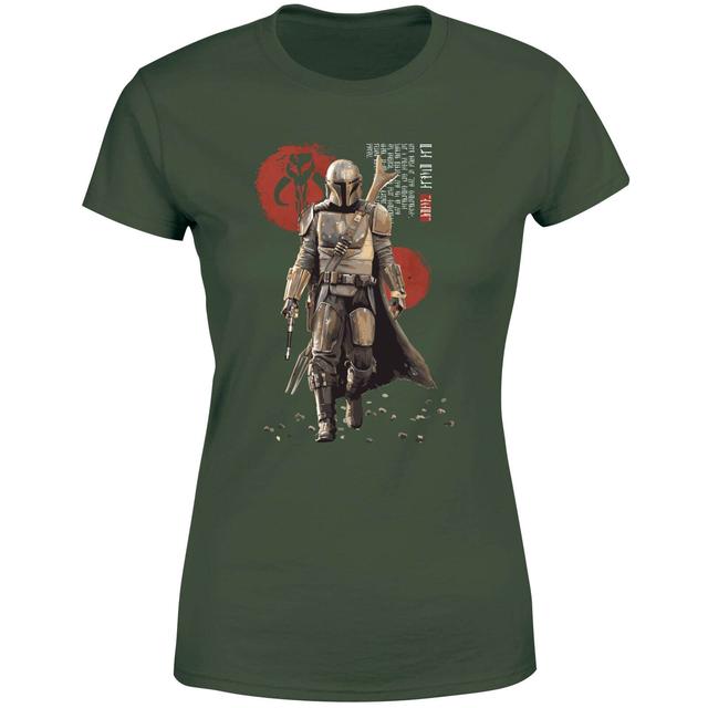 Star Wars The Mandalorian Mando'a Script Women's T-Shirt - Green - M on Productcaster.