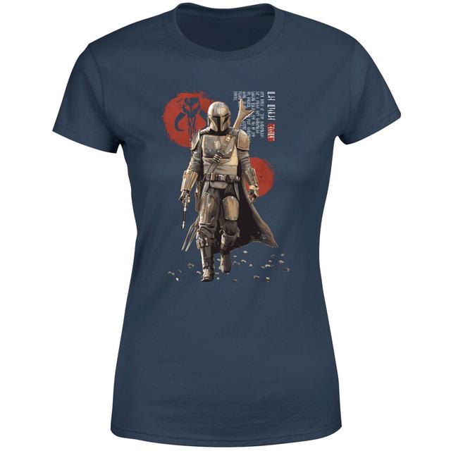 Star Wars The Mandalorian Mando'a Script Women's T-Shirt - Navy - L on Productcaster.