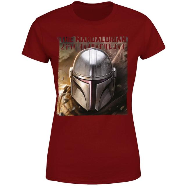 Star Wars The Mandalorian Focus Women's T-Shirt - Burgundy - XL on Productcaster.