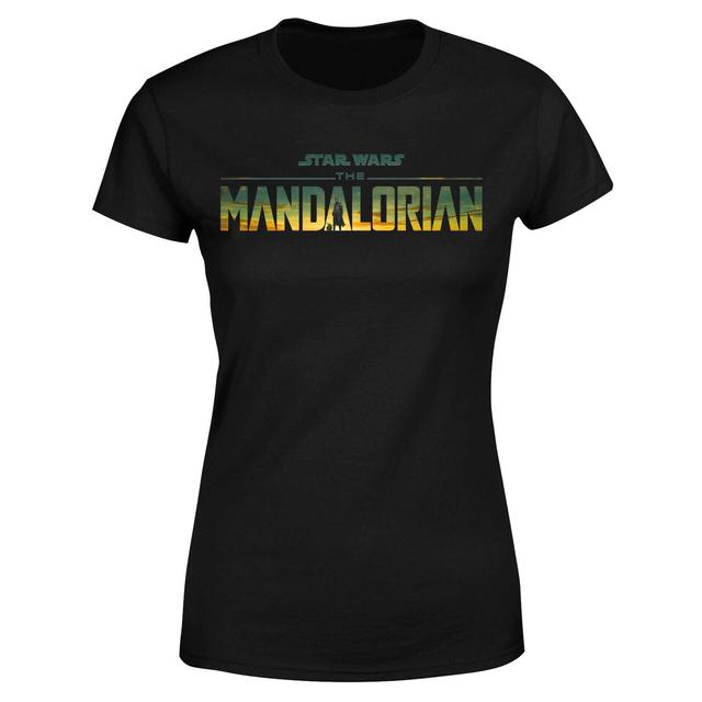 Star Wars The Mandalorian Sunset Logo Women's T-Shirt - Black - XS on Productcaster.