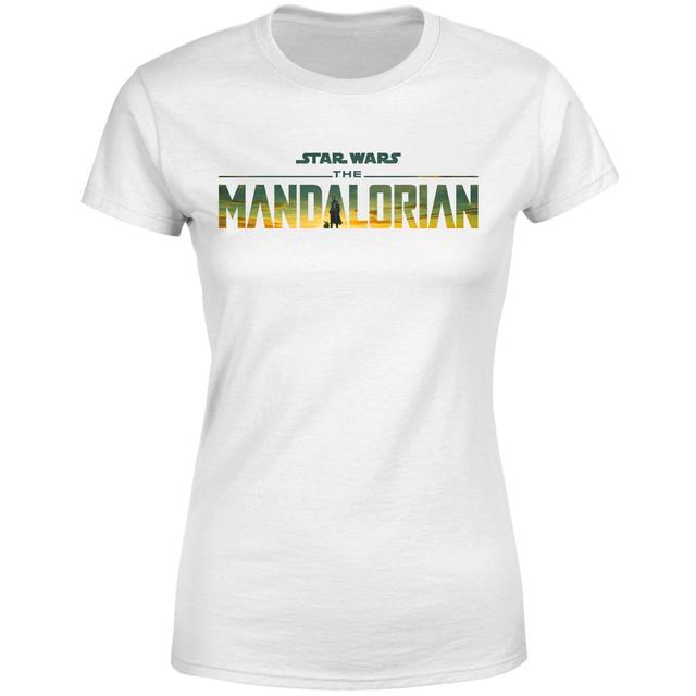 Star Wars The Mandalorian Sunset Logo Women's T-Shirt - White - L on Productcaster.