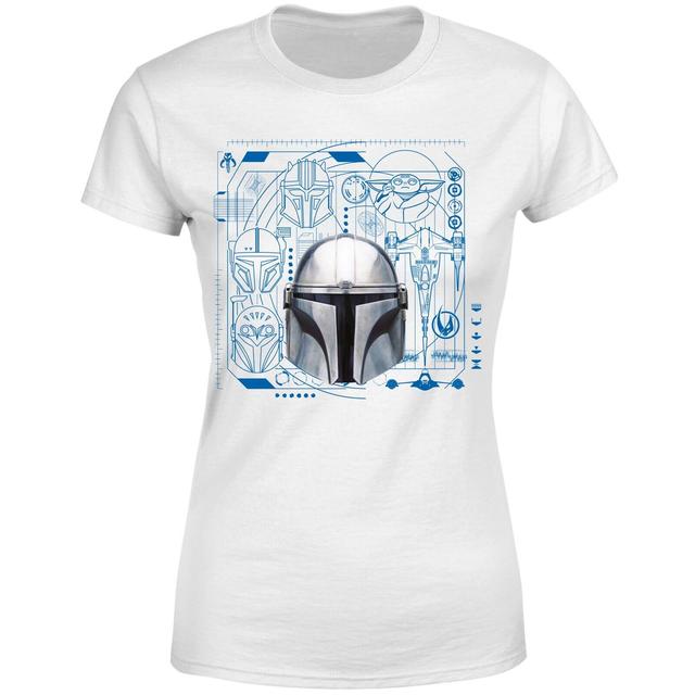 Star Wars The Mandalorian Schematics Women's T-Shirt - White - XS on Productcaster.