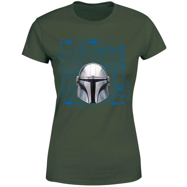 Star Wars The Mandalorian Schematics Women's T-Shirt - Green - L on Productcaster.