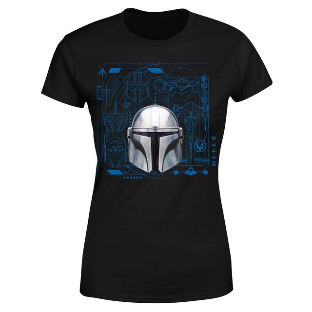 Star Wars The Mandalorian Schematics Women's T-Shirt - Black - XL on Productcaster.