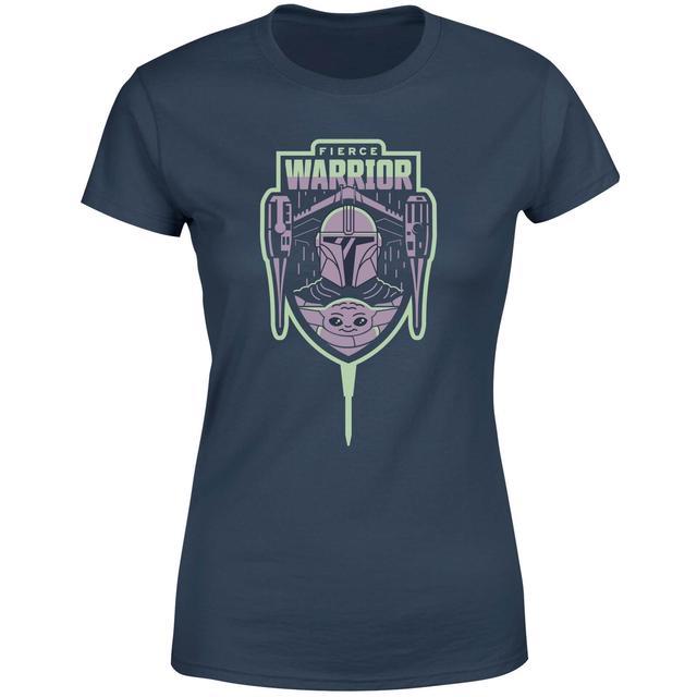 Star Wars The Mandalorian Fierce Warrior Women's T-Shirt - Navy - XL on Productcaster.