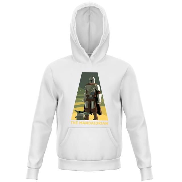 Star Wars The Mandalorian Artistic Pose Kids' Hoodie - White - 9-10 ans on Productcaster.