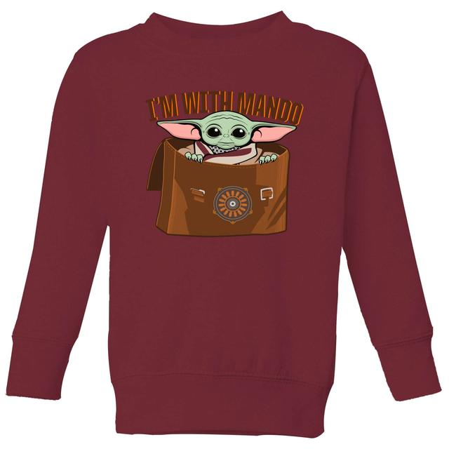 Star Wars The Mandalorian I'm With Mando Kids' Sweatshirt - Burgundy - 11-12 år on Productcaster.