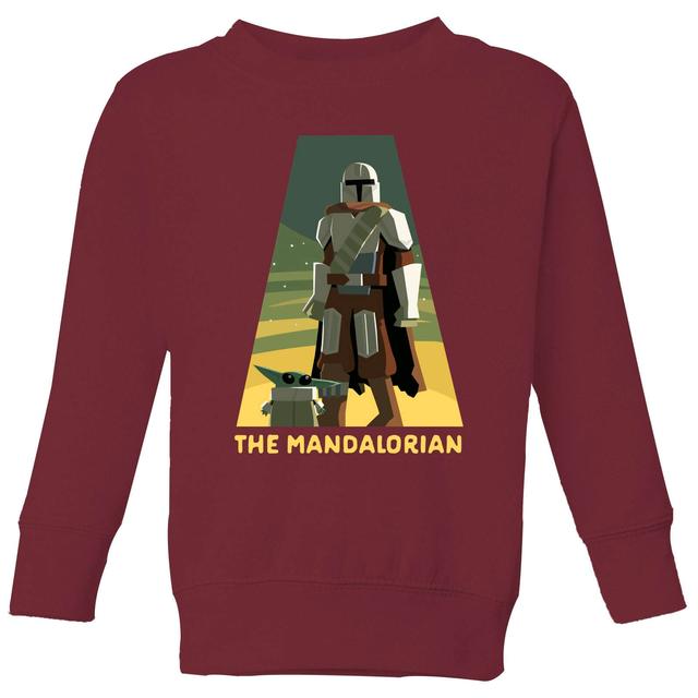 Star Wars The Mandalorian Artistic Pose Kids' Sweatshirt - Burgundy - 9-10 Years on Productcaster.