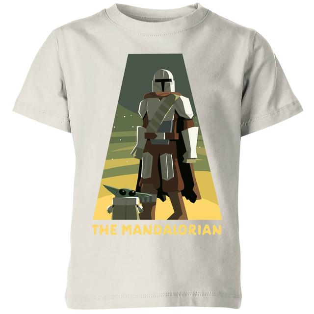 Star Wars The Mandalorian Artistic Pose Kids' T-Shirt - Cream - 9-10 år on Productcaster.