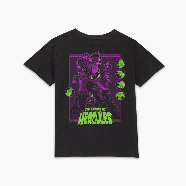 Hercules Labors Of Hercules Kids' T-Shirt - Black - 9-10 Jahre - Schwarz on Productcaster.